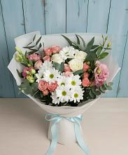 Букет цветов из:  Розы, Лизиантусы и Хризантемы в Сергиевом Посаде