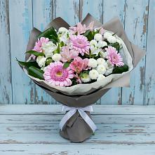 Букет цветов из:  Герберы, Альстромерии и Хризантемы в Сергиевом Посаде