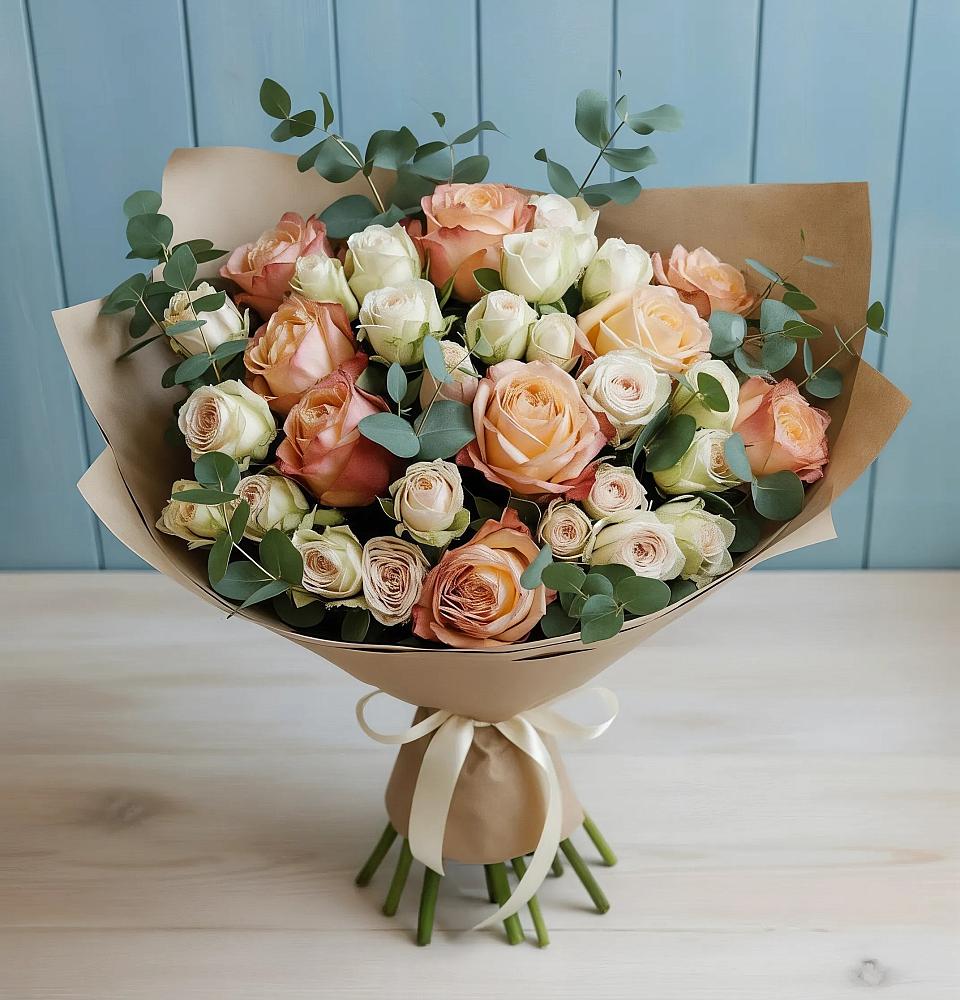 Букет цветов из: Альстромерии и Розы в Сергиевом Посаде