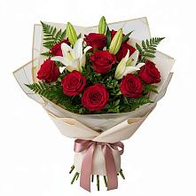 Букет цветов из:  Лилии и Розы в Сергиевом Посаде