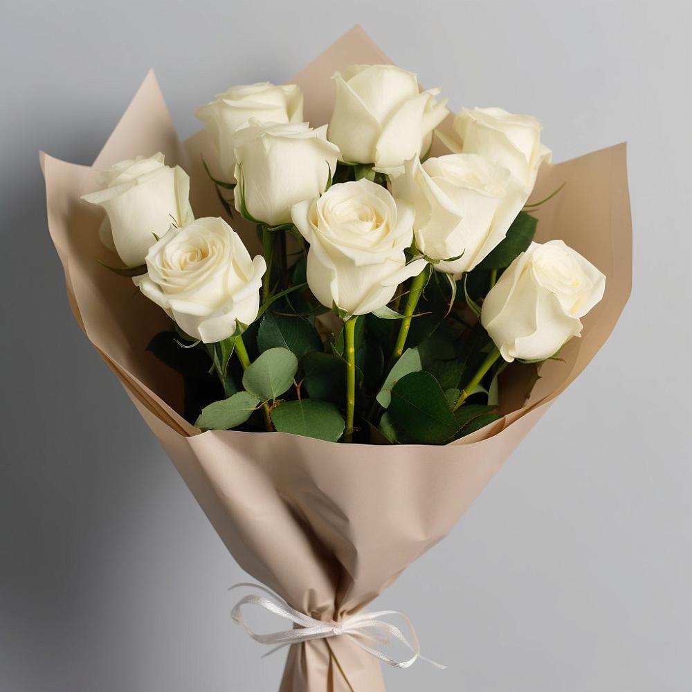 Букет 9 Белых роз Эдлесс Лав в Сергиевом Посаде