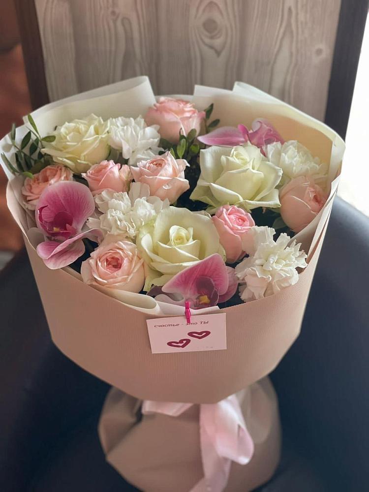 Букет цветов из: Орхидеи, Розы и Гвоздики в Сергиевом Посаде