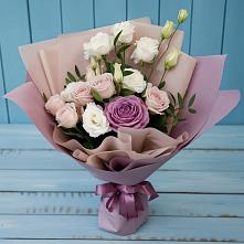 Букет цветов из:  Розы и Лизиантусы в Сергиевом Посаде