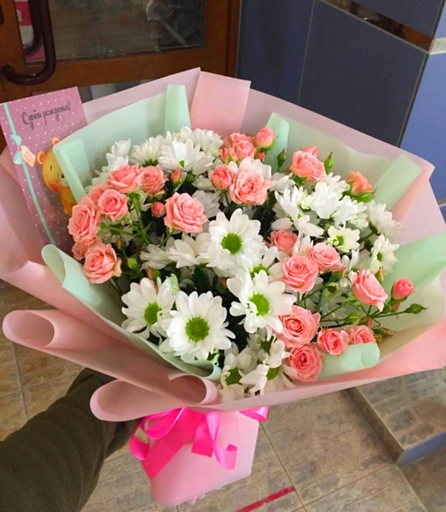 Букет цветов из: Розы и Хризантемы в Сергиевом Посаде