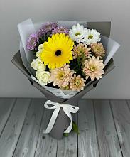 Букет цветов из:  Розы, Герберы и Хризантемы в Сергиевом Посаде