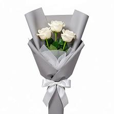 Букет 3 белые розы в Сергиевом Посаде