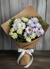 Букет цветов из:  Хризантемы и Розы в Сергиевом Посаде