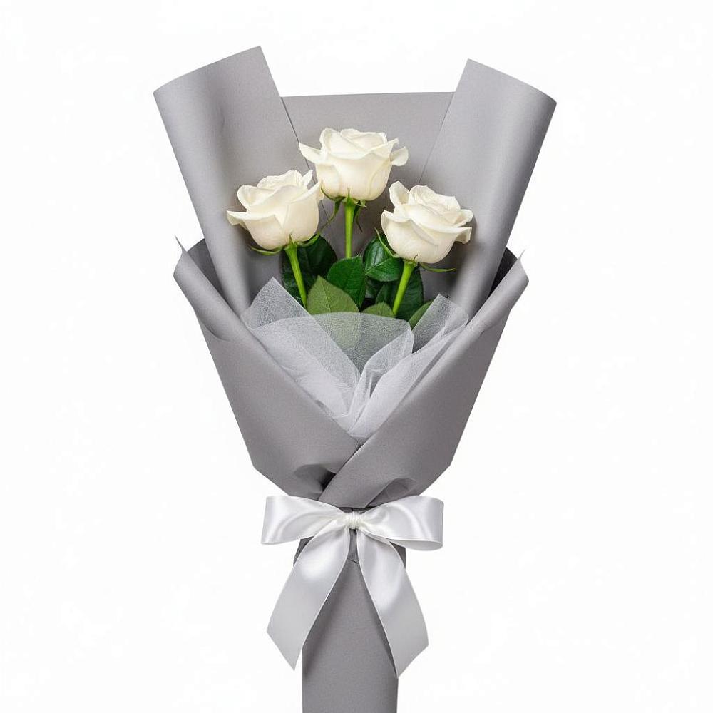 Букет 3 белые розы в Сергиевом Посаде