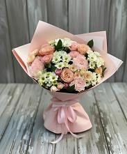 Букет цветов из:  Гвоздики, Розы и Хризантемы в Сергиевом Посаде