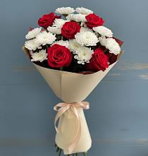 Букет цветов из:  Розы и Хризантемы в Сергиевом Посаде