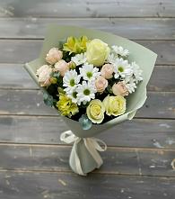 Букет цветов из:  Альстромерии, Розы и Хризантемы в Сергиевом Посаде
