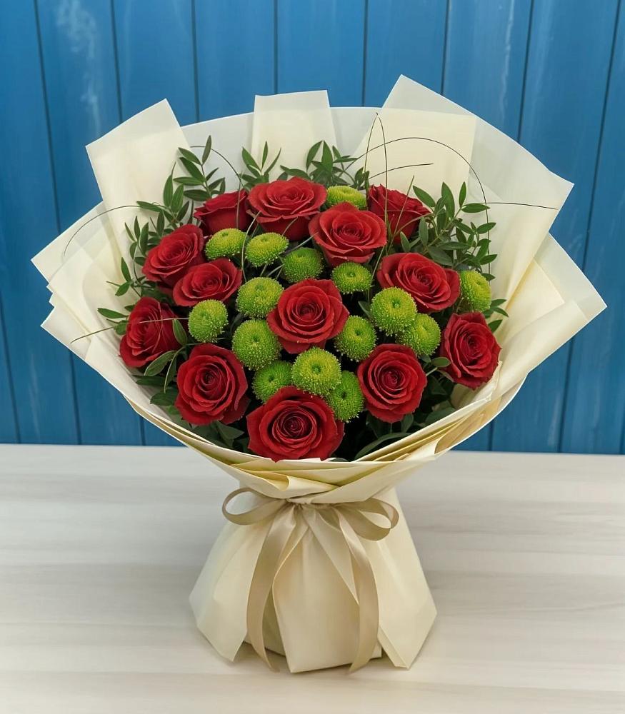 Букет цветов из: Розы и Хризантемы в Сергиевом Посаде